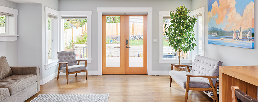 view of living room in whole house remodel