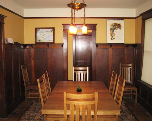 It's a doorway now, but it used to be a window.  The laundry and powder room addition is just beyond