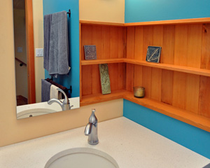 closeup of bathroom niche