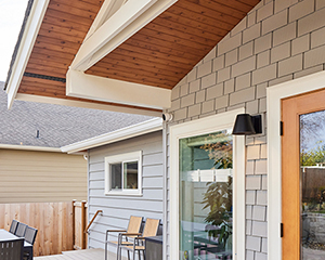 closeup view of exterior remodel