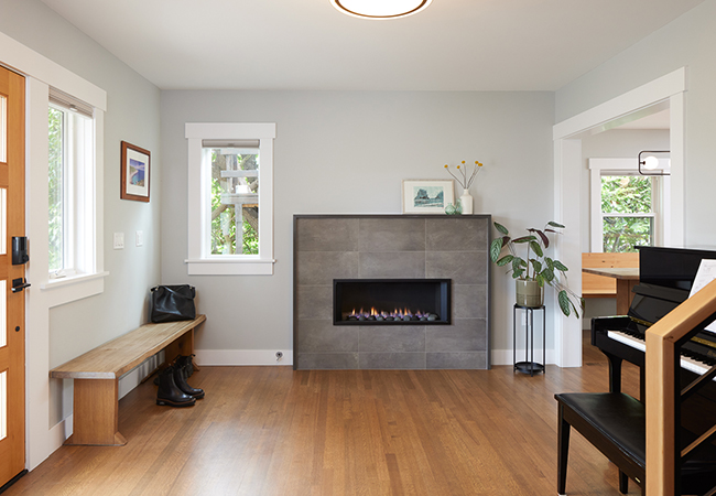 living room in whole house remodel