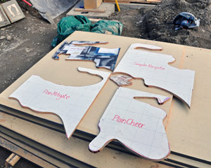 On the one foundation wall that is fully visible, one of the owners took his painted studies of reflections in skyscrapers and translated them to concrete.