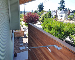 The stairs taper at a slight angle, enhancing the feeling that you are arriving somewhere special