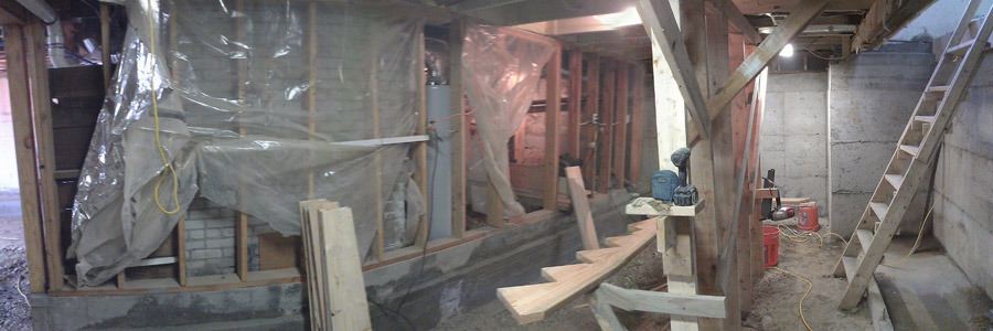 On excavation it became clear few of the foundation walls even had footings, so that was added to the scope of work along with digging down. A large part of the basement required excavation for the new bathroom, and that area had no footings and block walls as well, so retrofitting occurred there also