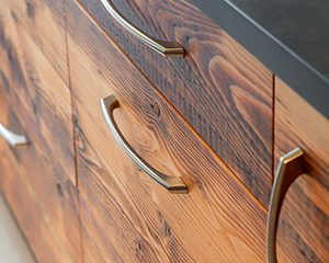 closeup of kitchen cabinets