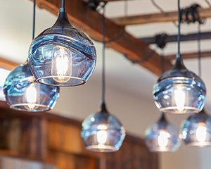 closeup of lighting in kitchen