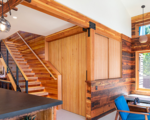 entertainment space hidden behind doors