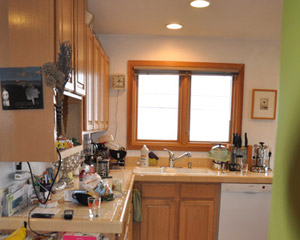 Before:  endemic clutter, a mish-mash of patterns and materials